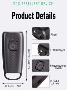 迷你超声波驱狗器训狗器防叫迷你便携大功率Type-C快充LED手电筒便携式防叫训练神器户外旅行宠物训练礼物宠物主人户外爱好者 - 彩色 - 查看 8