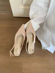 1 Paar elegante einfarbige modische süße Schleifensandalen aus Stoff, geeignet für Party, Hochzeit, Büro, Frühling/Sommer