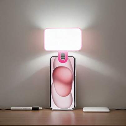 buguangdeng Đèn LED selfie 1 bóng, 3 chế độ chiếu sáng, đèn kẹp di động, thích hợp cho trang điểm, phát trực tiếp, họp Zoom, có thể sạc lại cho điện thoại thông minh, máy ảnh.