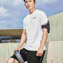 Xtep Short Sleeved T-Shirt Men's New Summer Running Fitness Breathable Half Sleeved Training T-Shirt Sports Top 875229010081 - Pearl White - View 6