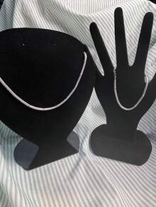 NECKLACE European And American Fashion Niche Simple Bamboo Necklace Bracelet Metal Mesh Round Chain Retro Jewelry Set Wholesale - Bạc - Xem 3