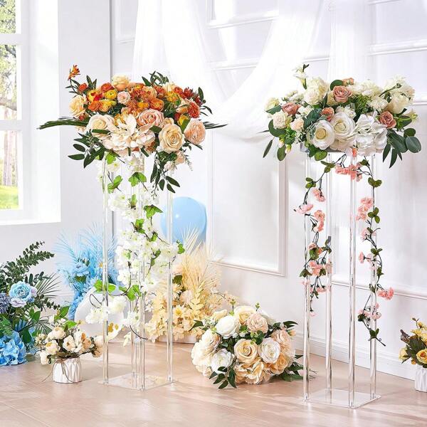 Acryl Blumenständer hoch, abnehmbarer Blumenständer, geeignet für T-Bühnen Veranstaltungen, Empfangs-Blumengestaltung, Party Dekoration Zuhause, Hochzeits-Veranstaltungsort Ballonausstellung, Hochzeitszeremonie Blumenausstellung