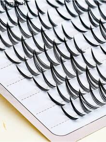 Elynique 100pcs C Curl Sunflower Style DIY Cluster Eyelashes, Natural Looking Segmented Lashes For Beginners, Reusable Self-Grafting