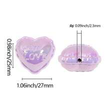 5Pcs Acrylic UV Color Straight Hole 3D Three-Dimensional Love Bead DIY Bead Pen Mobile Phone Chain Keychain Accessories - Hot Love - View 4