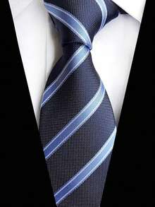 1 件海军蓝细条纹手工压制涤纶衬衫，适合商务、派对、街头装和日常穿着