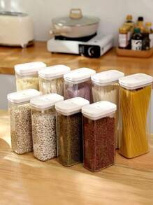 1 pezzo/2 pezzi Barattolo sigillato per alimenti Barattolo portaoggetti per cereali da cucina Contenitore portaoggetti per spuntino e noci Contenitore frigo per verdure Barattolo in plastica a strato singolo Borsa della spesa pieghevole Borsa termica da pranzo in alluminio Borsa a mano, Contenitore portaoggetti da cucina, Contenitore mobiletto, Contenitore portaoggetti per alimenti, Contenitore per spezie, Contenitore per zucchero, Contenitore per caffè, Decorazione per la casa, Regalo per amici