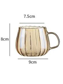 1pc Pumpkin Striped Colorful Glass Cold Water Pitcher For Living Room, Borosilicate Glass Lemon Tea Pot, Home Use