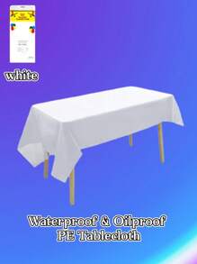 1pc [Waterproof & Oilproof Thickened PE Tablecloth]Heat-Resistant, Stain-Proof, Easy Clean, For Hassle-Free Cleanup, Ideal For Indoor & Outdoor Use