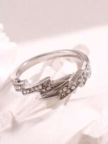 1 pieza Anillo para hombre con diseño de relámpago, joyería de estilo callejero hip hop, regalo de moda para fiestas, adecuado como regalo de San Valentín