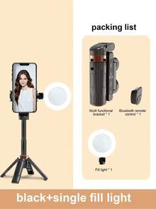 365mm/14.4in Wireless Bluetooth Selfie Stick Tripod, With LED Three-Color Multi-Level Brightness Adjustment Beauty Light, 360° Rotation Aluminum Alloy Material To Enhance Anti-Shake, Compatible With IPhone16 15 14 13 12 11e/Max/ Pro /Xs/ Xr/X/Plus, S Amsung Galaxy S25/S24/S23 /S22Ultra, And Other Android Smart Phones - Multicolor - View 12