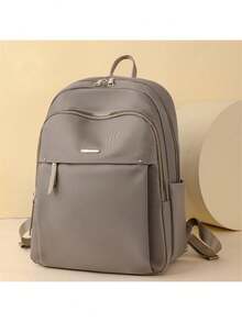 Fashion Women's Polyester Portable Backpack Bag Anti-Theft And Waterproof - 玫紅色 - 查看 11