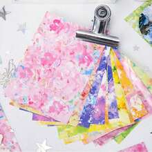 1 Set Of 20 Pcs Dream Fantasy Series - Dual Texture Flax Background Scrapbooking Paper, Dreamy And Tear-Off Paper For Diary/Planner - Multicolor - View 5