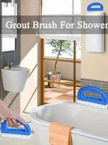 1pc Cleaning Brush - Strong Bristle Design, Deep Cleaning Tiles And Shower Grout, Strong Stain Removal Brush - Perfect For Bathroom Shower Grout Cleaning And Maintenance, Essential Cleaning Supplies