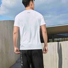 Xtep Short Sleeved T-Shirt Men's New Summer Running Fitness Breathable Half Sleeved Training T-Shirt Sports Top 875229010081 - Pearl White - View 3