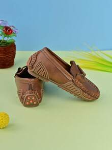 1 par de zapatos escolares para niños de suela de goma sólida, transpirables, suaves y antideslizantes - Marrón - Ver 7