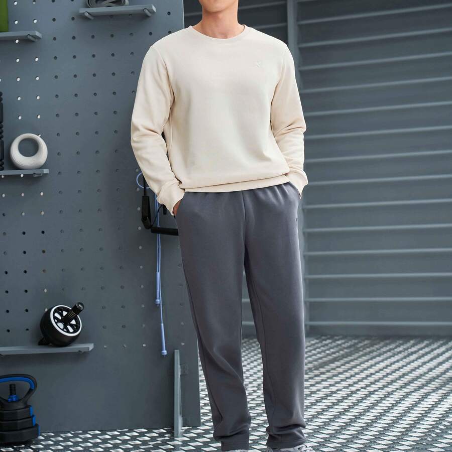 XTEP 男士天鹅绒运动裤官方正品春秋时尚户外休闲男式针织长裤876429630140 - 珍珠灰 - 查看 1