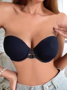 Strapless Bra Front Closure Push Up Bras For Women Heart Pattern Cup Backless Invisible Strapless Underwear Sexy Lingerie With Adjustable Straps Tube Top Great For Backless Dress Non-Slip Anti-Exposure Underwire Bra