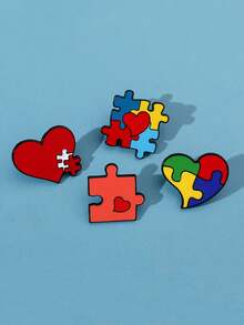 1 Pc Autism Awareness Teacher Enamel Pins Teach Accept Understand Love Brooches Lapel Badge Rainbow Picture Puzzle Pin For Autism Pin For Clothes Bag Charm School Kpop Backpack Teacher Supplies Bag Charms Cute Office Accessories Shirts Jacket Jewelry Christmas Halloween Autumn-Winter Accessories,Suitable For Teens, Youth,Men,Casual, Outdoor, Athletic, Vacation, Graduation Gifts, Birthday, Daily Wear Clothes Pin Funny Teacher Gifts - Multicolor - View 4