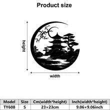 1 件装饰艺术艺伎金属壁雕、传统日式门牌、农舍卧室厨房客厅办公室家居装饰、户外门廊露台礼物、金属艺术品、复古装饰、日式盆景树金属壁饰 - 彩色 - 查看 21