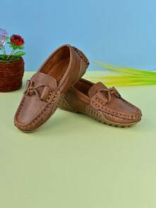 1 par de zapatos escolares para niños de suela de goma sólida, transpirables, suaves y antideslizantes - Marrón - Ver 3