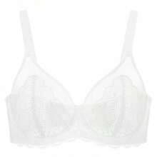 HSIA Mermaid Scales Lace Unlined Full Coverage Plus Size Underwire Bra - Pink - View 9