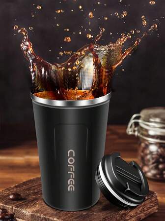 1 件多色纯色休闲水瓶，带碎屑过滤器，拿铁杯，旅行饮料杯，不锈钢冰茶杯，隔热平底杯，保温水瓶，双层不锈钢保温杯，适用于热/冷饮，适用于牛奶、咖啡、茶、汽车旅行、日常旅行和返校礼物