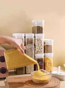 1 pezzo/2 pezzi Barattolo sigillato per alimenti Barattolo portaoggetti per cereali da cucina Contenitore portaoggetti per spuntino e noci Contenitore frigo per verdure Barattolo in plastica a strato singolo Borsa della spesa pieghevole Borsa termica da pranzo in alluminio Borsa a mano, Contenitore portaoggetti da cucina, Contenitore mobiletto, Contenitore portaoggetti per alimenti, Contenitore per spezie, Contenitore per zucchero, Contenitore per caffè, Decorazione per la casa, Regalo per amici