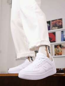 XTEP No.1板鞋男鞋夏季休闲鞋情侣运动鞋女鞋百搭厚底小白鞋881219319851 - 白色 - 查看 1