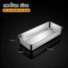 Multi Functional Stainless Steel Square Plate, Flat Bottomed Plate, Internet Famous Cake Baking Tray Mold, Shaped Iron Box Container, Household Baking - Multicolor - View 9