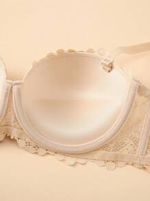 3 paquetes de ropa interior sexy de encaje de media copa para mujer, sujetador con aros de apoyo cómodo que levanta el busto