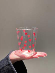 1 件心形玻璃杯，女士办公室家用耐热马克杯，适合咖啡馆、家庭、餐厅、派对、节日返校礼物 - 彩色 - 查看 7