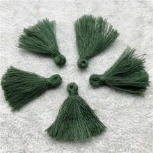 30 piezas de borlas de algodón de 3 cm de largo, adornos de flecos de algodón para coser, cortinas, accesorios, manualidades, decoración del hogar, bodas - Elige colores - Ver 9