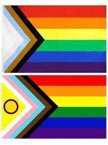 90*150cm 3x5fts Rainbow Gay Pride LGBT Progress Flag New Intersex Progress Pride Flag LGBTQ Rainbow Inclusive Intersexual Bisexual Flag - Multicolor - View 8