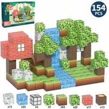 48/85/104/154PCS 磁性积木玩具，DIY 磁性积木玩具，学习空间推理，易于组装且设计新颖，适合 3 岁以上男孩和女孩的益智积木玩具，激发大脑想象力。 - 彩色 - 查看 17