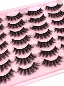 14 Pairs Luxury 3D Faux Mink Lashes - Thick, Fluffy, Elegant D-Curl False Eyelashes, Natural Look, Fluffy And Dramatic Cat-Eye Lashes, Suitable For Bold Eye Makeup, Reusable, Perfect For Beginners, Great For Daily And Party/Holiday Use - Bulu Mata Alami - View 6