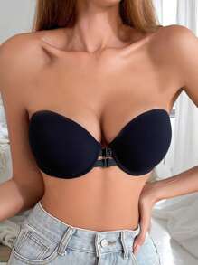Strapless Bra Front Closure Push Up Bras For Women Heart Pattern Cup Backless Invisible Strapless Underwear Sexy Lingerie With Adjustable Straps Tube Top Great For Backless Dress Non-Slip Anti-Exposure Underwire Bra