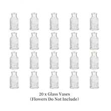 Set de vaze 1/6/12 piese, vază de sticlă pentru decorarea centrului, vază mică, vază modernă cu dungi transparente, vază vintage pentru decorarea mesei, petrecerea de nuntă și decorarea casei.