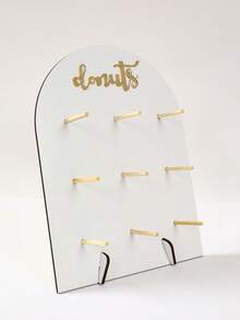 1set 26*35cm/32*40cm Arched White Wooden Donut Stand, Dessert Holder, Party Donut Cake Holder Board Donut Wall Donut Display Board, Wedding Birthday Babe Shower Party Dining Room Table Decorations, Friend Gatherings Kitchen Cooking Stand, Party Decoration Supplies - White - View 11