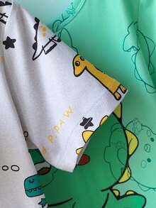 3pcs/Set Boys Cartoon Dinosaur Print T-Shirts - Multicolor - View 8