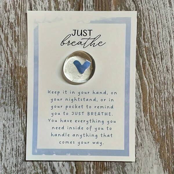 1/2pcs Blue Love Hug Glass Jewelry,Breathe Glass Jewelry, Pocket Token, Comforting Gift, Anxiety Gift, Encouraging Gift, Cancer Gift, Thinking Of You Gift