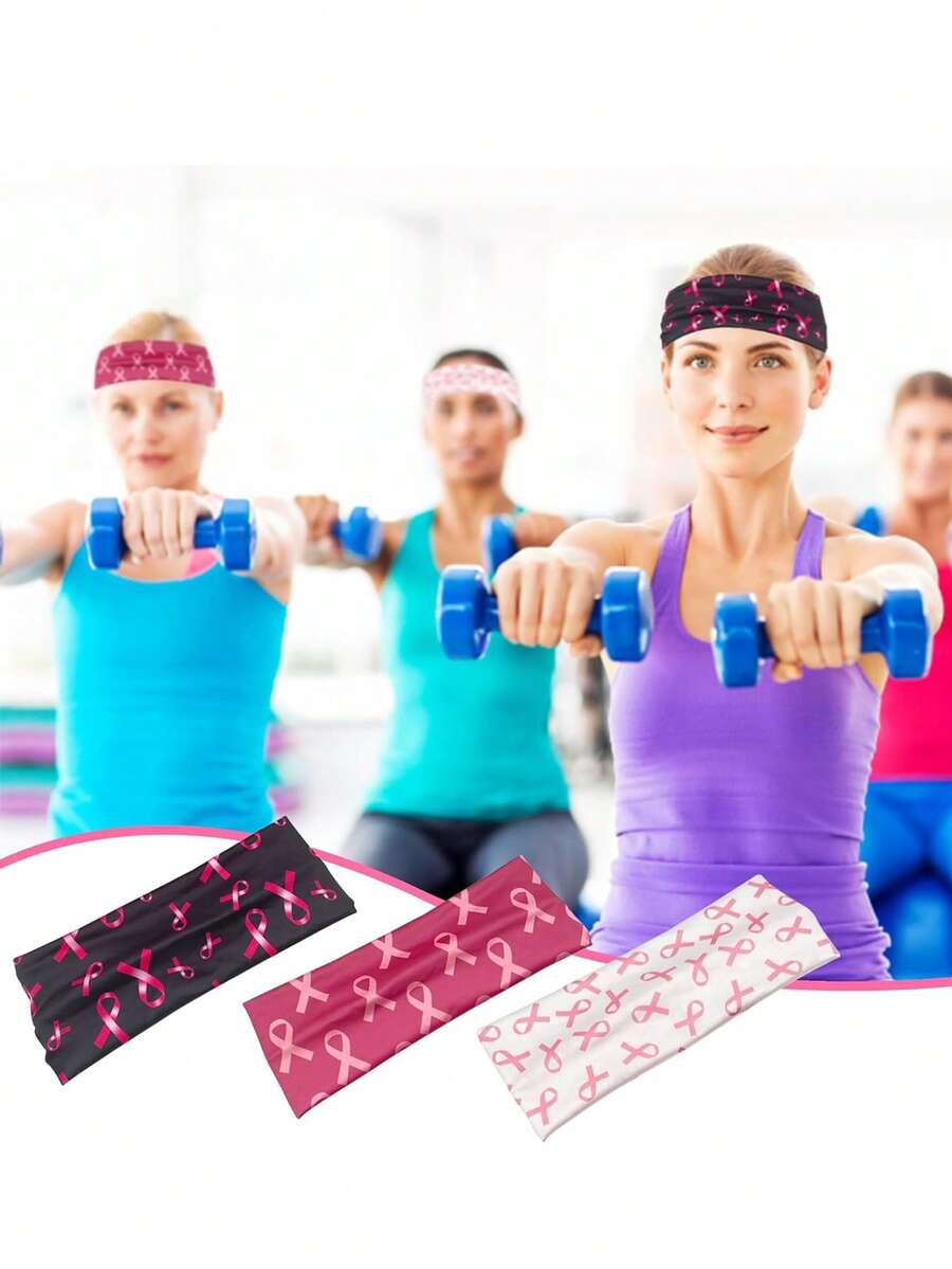 Sports Yoga Headband 3 Pieces Moisture Absorption Quick Drying Hair Accessories, Elastic Wide Headband, Non-Slip Moisture Absorption Elastic Headband, Suitable For Yoga, Running, Outdoor Activities,Valentine Day, Gift, Spring, Outdoor (3 Colors)