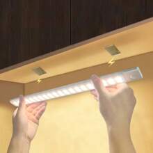 2pcs/Pack Motion Sensor Under Cabinet Light, LED Closet Lights , 3 Color Dimmable Magnetic USB Rechargeable For Kitchen Wardrobe Closets Counter Cupboard Stairs Corridor Shelf