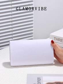 1pc Women's Fashionable & Elegant Velvet Diamond Decorated Evening Clutch Bag, Sparkling Rhinestone Embellished Flap Handbag, Detachable Metal Chain Shoulder Strap, Suitable For Party, Wedding, Prom, Nightclub, Birthday Gift, Formal Dress Accessory, Valentine's Day, Holiday Gift