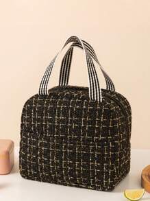 1pc Lunch Bag, Portable Insulated Lunch Box Tote Bag With Cute Bear Pattern, Suitable For Work And School, Waterproof And Lightweight, Keeps Food Fresh And Warm