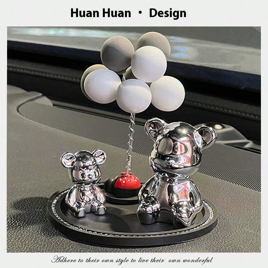 Accessoire créatif de voiture, ours poupée style grand, plaque d'immatriculation de stationnement temporaire numérique, collection d'accessoires premium de décoration intérieure de voiture