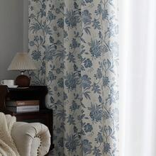 Blackout Curtains 84 Inch Blue Floral Thermal Insulated Drapes For Bedroom Living Room, Window Treatments Set For All Season, Rod Pocket 2 Panels - French Style-blue - View 2