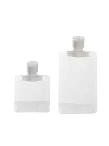 Un set de 3 piezas de cosméticos, que incluye loción, gel de ducha y champú, es portátil para viajes de negocios y viajes, y está empacado en bolsas desechables de vuelta a la escuela