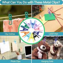 30个密封夹薯片夹套装实用2英寸 - 食品袋金属夹，PVC涂层针，重型，带防水储物袋，适用于家庭厨房露营，10种颜色（混色+储物袋）