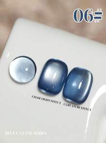 6PCS 2025 New Fruit Sea Water Blue-Green Fine Magnetic Powder Cat Eye Gel Nail Polish 12ml, Spring And Summer Ice Transparent Magnetic Nail Art Set, Includes Base Coat And Top Coat, Requires UV Lamp, Holographic Transparent Colors For Work/Commute/Dating, Hot-Selling 6-Color Set, Salon-Grade 28-Day Durability, Internet Celebrity Nail Design.