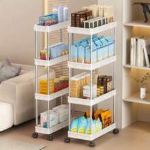 Multi - Layer 360 °   Rotating Storage Cart In ABS - Space - Saving, For Dorms & Kitchen,Bathroom,Non-Slip And Durable